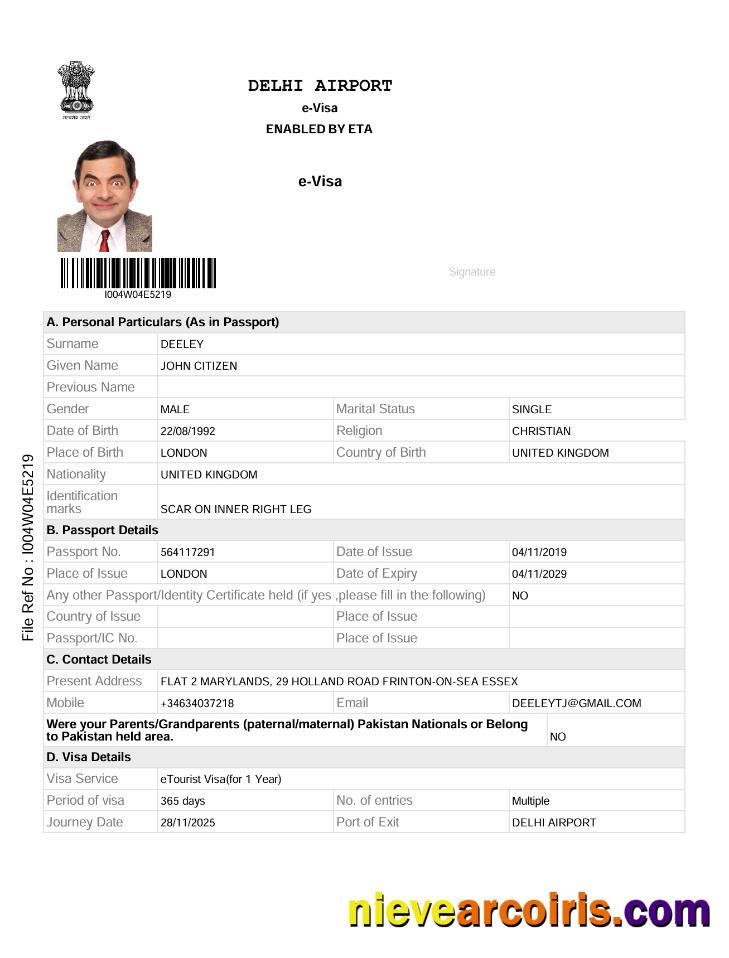 India e-visa, version 2